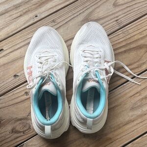 Hoka Women's White and Teal Athletic Shoes